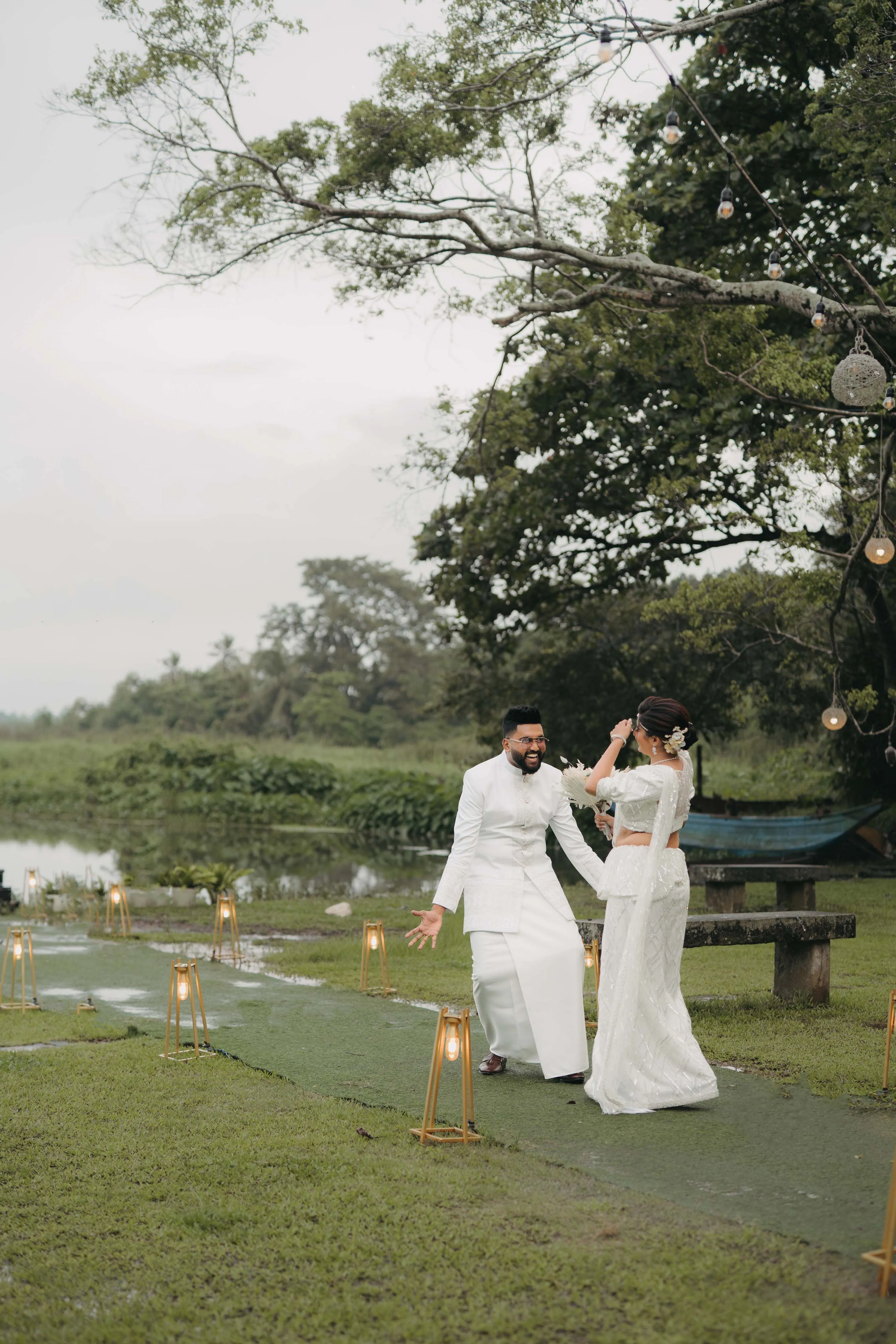 Scenic outdoor wedding photography